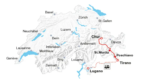 Map Bernina Express 2025